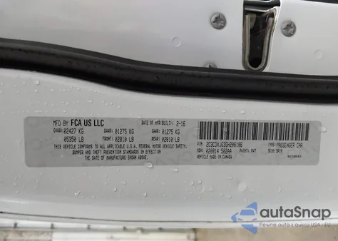 2016 Dodge Charger Sxt z USA, uszkodzony, nr VIN 2C3CDXJG3GH206106